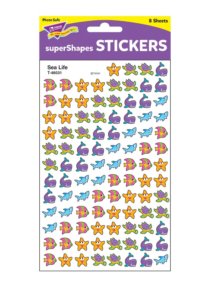 تريند إنتربرايزس إنك مجموعة ملصقات بأشكال رائعة تعبر عن الحياة البحرية مكونة من 8 ورقات - Image 3
