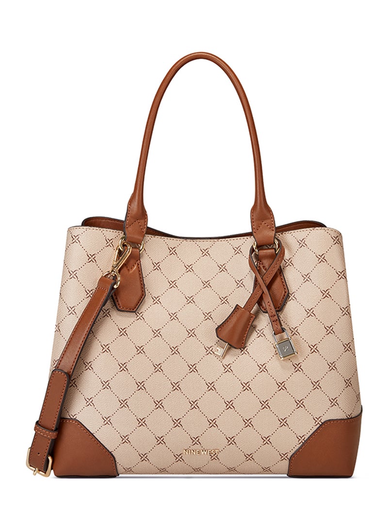 NINE WEST - Brooklyn Jet Set Carryall Bag Khaki/Cognac - Image 1