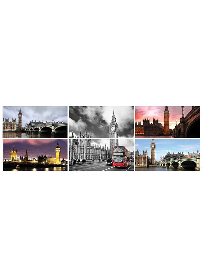 لوحة لندن من 6 قطع. رمادي/أحمر 44.5X25Ø³Ù†ØªÙŠÙ…ØªØ±