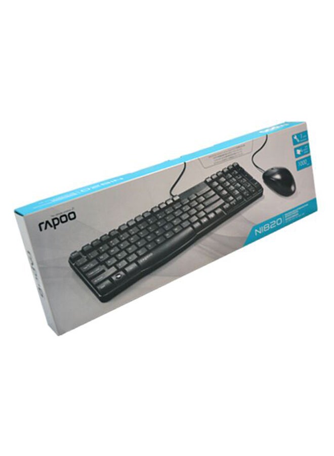 Rapoo Wired Optical Mouse And Keyboard Combo Set Black - Image 2