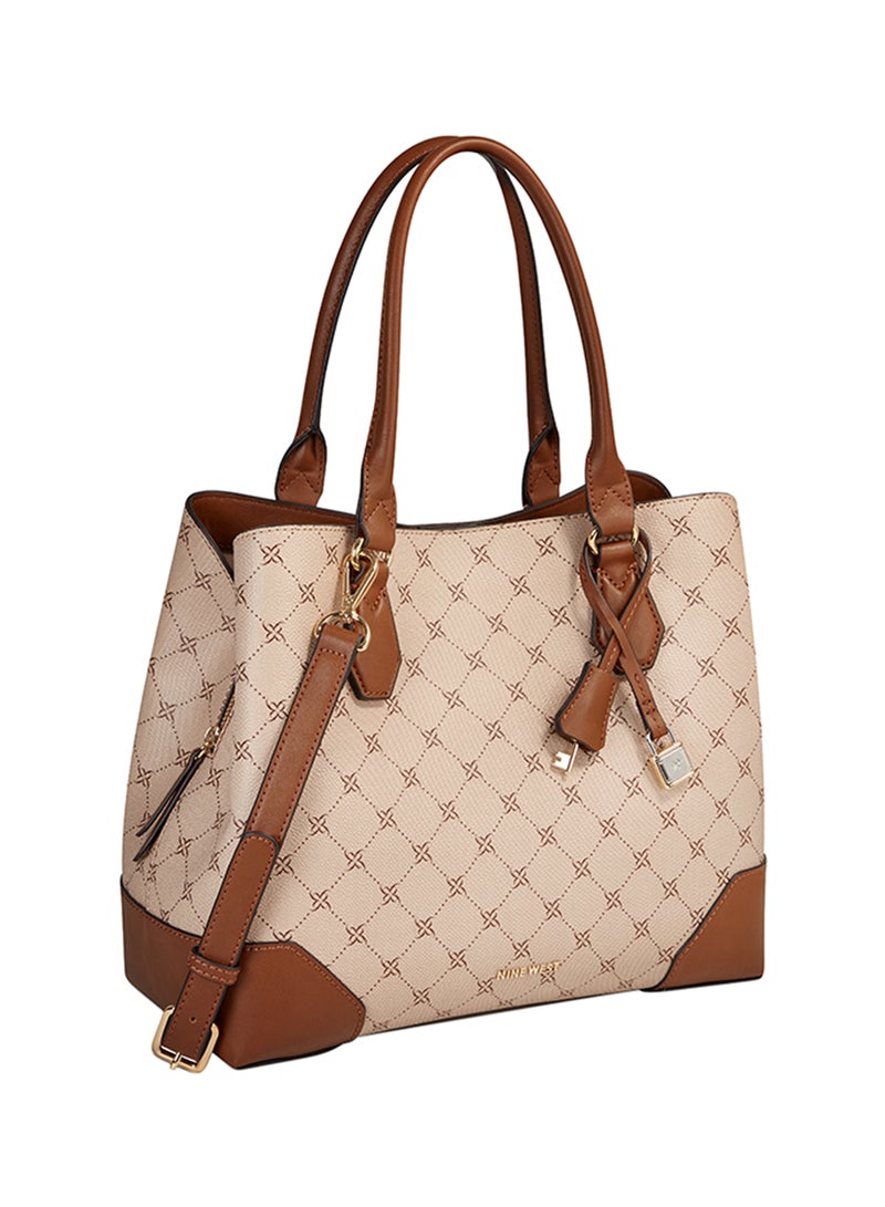 NINE WEST - Brooklyn Jet Set Carryall Bag Khaki/Cognac - Image 1