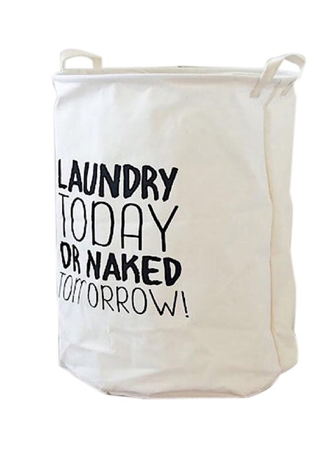 Printed Laundry Basket White/Black Standard