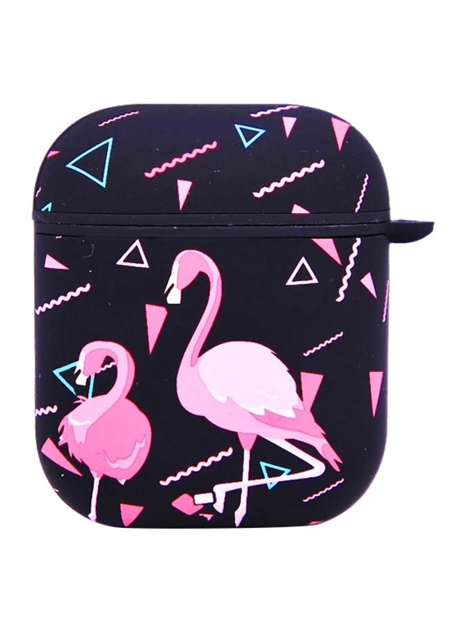 Kutis Design Case Cover For Apple AirPods 1/2 With Keychain Flamingo