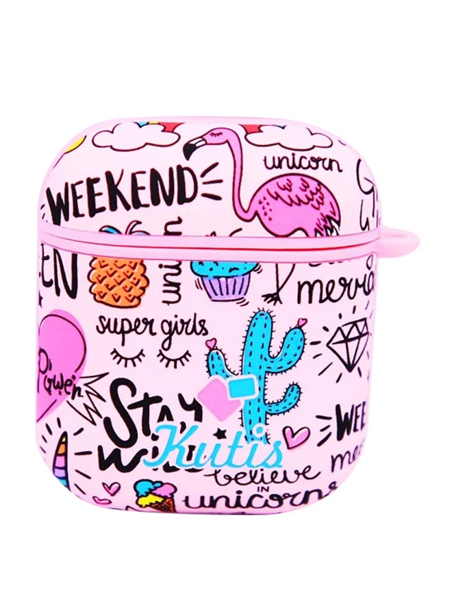 Kutis Design Case Cover For Apple AirPods 1/2 With Keychain Texts