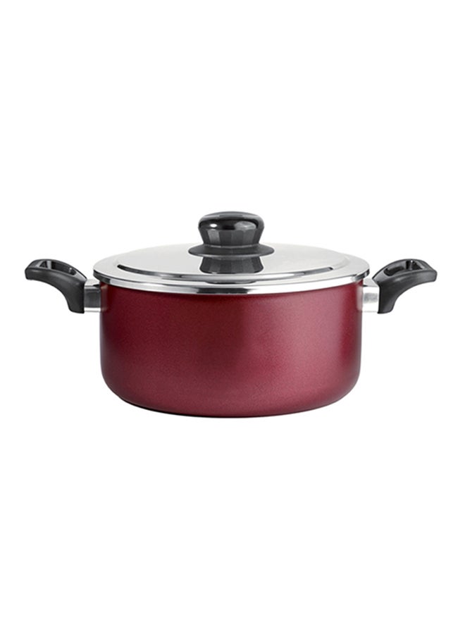 Generic - Non-Stick Pot With Cover Dark Red 20cm - Image 1