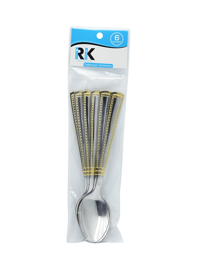 RK 6-Piece Spoon Set Silver/Gold 20.5cm - Image 1