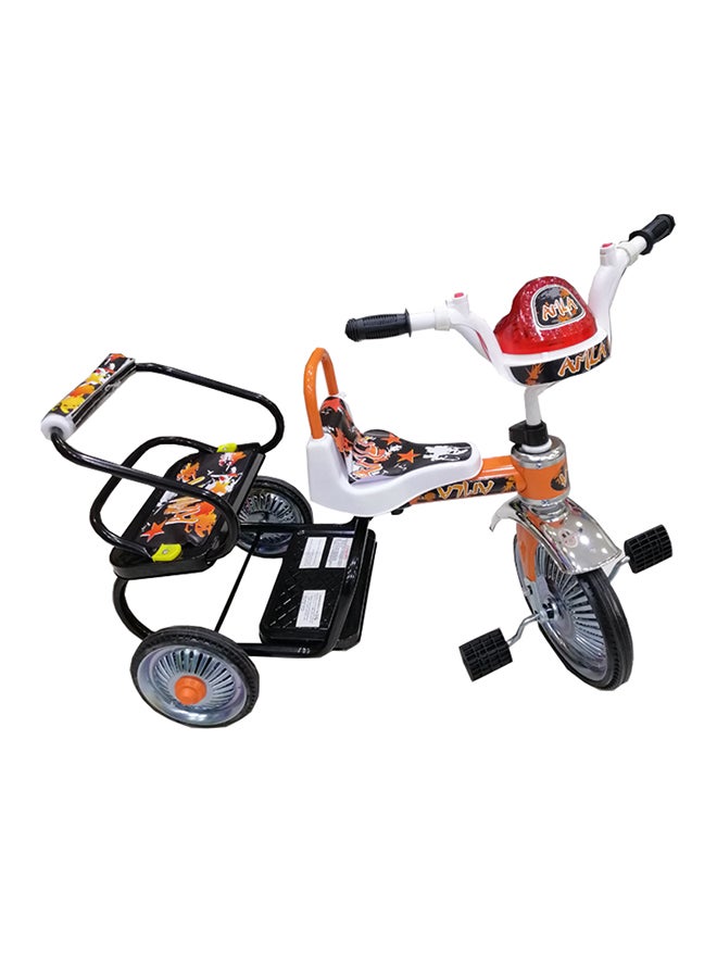 أملا دراجة بثلاث عجلات مع مسند ظهر مريح ومقعد خلفي للأطفال