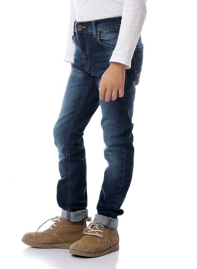 Ripped Mid Rise Jeans Navy Blue Jeans  - Image 3