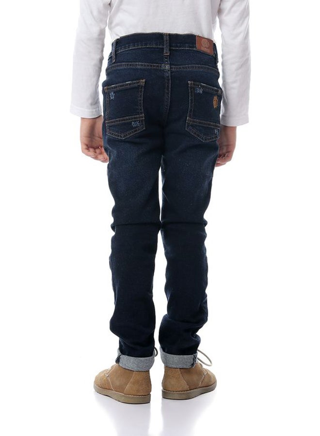 Ripped Mid Rise Jeans Darknavy Blue Jeans  - Image 2