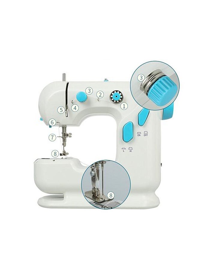 Decdeal Multifunctional Electric Sewing Machine With LED Light Foot Pedal YFSM-306 White/Blue - Image 4