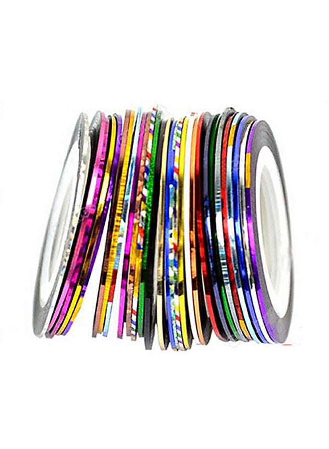 PS Pack Of 30 Mixed Colors Rolls Nail Art Decoration Stickers Multicolour - Image 1