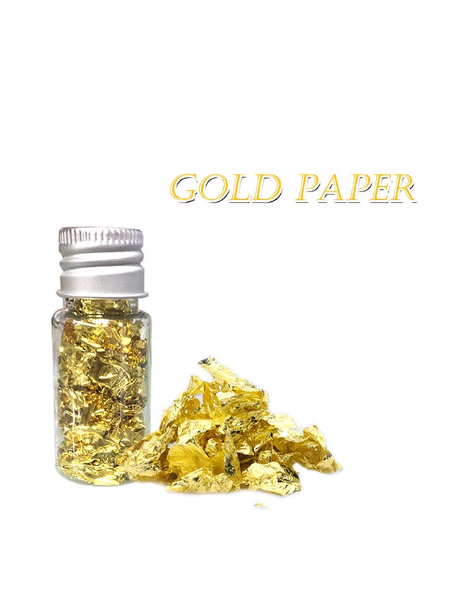 رقائق معدنية لتزيين الطعام غير صالح للأكل ذهبي 5.50x2.20سم - Image 2