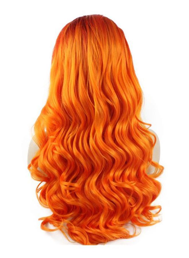MX angel Hand Tied Heat Resistant Wavy Natural Wig Orange - Image 2