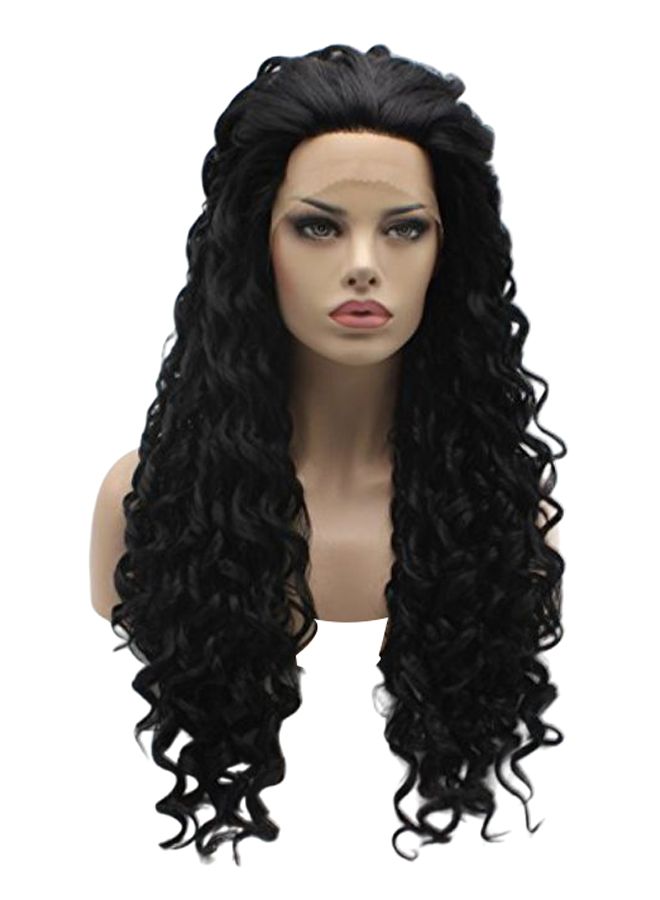 Lushy Heavy Density Heat Resistant Synthetic Lace Front Wig Black 26inch  - Image 1