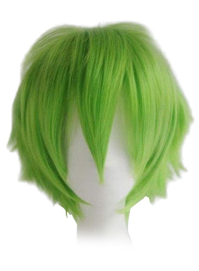 S-noilite - Lace Front Synthetic Short Straight Wig Green - Image 1