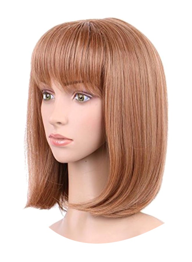 S-noilite - Natural Straight Bob Short Hair Wig Brown - Image 1