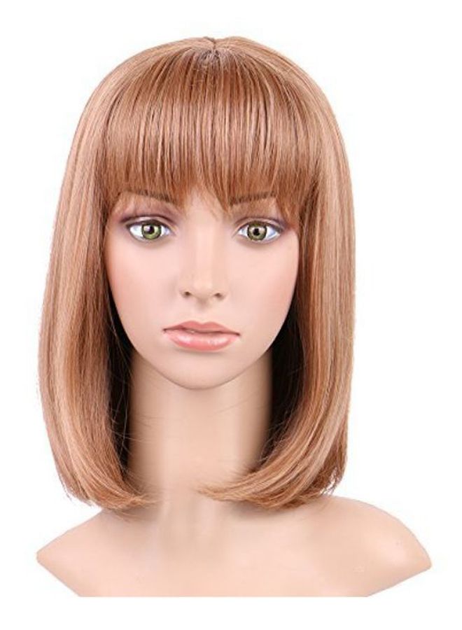 S-noilite - Natural Straight Bob Short Hair Wig Brown - Image 1