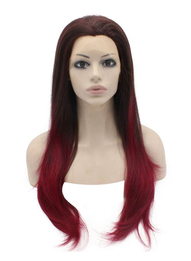 Natural Looking Synthetic Long Straight Hair Wig Brown/Red