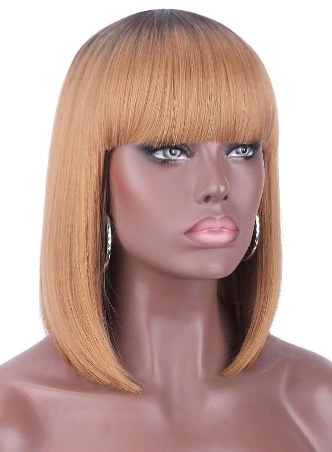 Kalyss Bob Short Wig With Hair Bangs Brown - Image 2