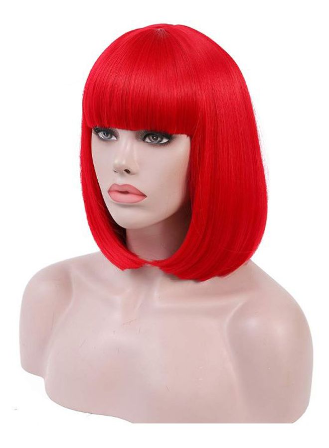 روزا ستار شعر مستعار تنكري قصير وأملس أحمر 12بوصة - Image 2