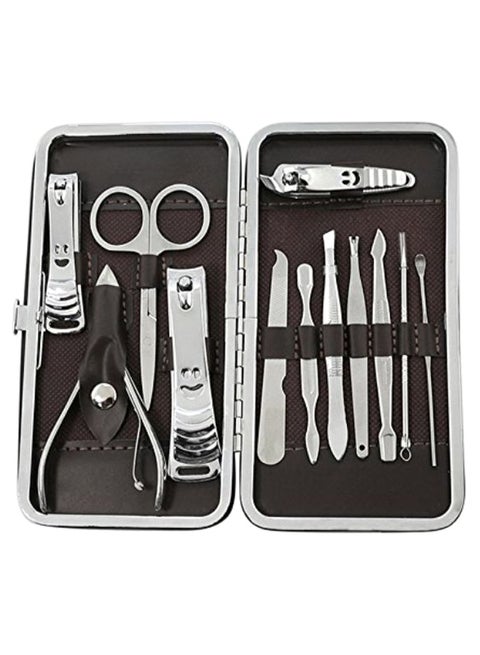 12-Piece Manicure And Pedicure Set Silver