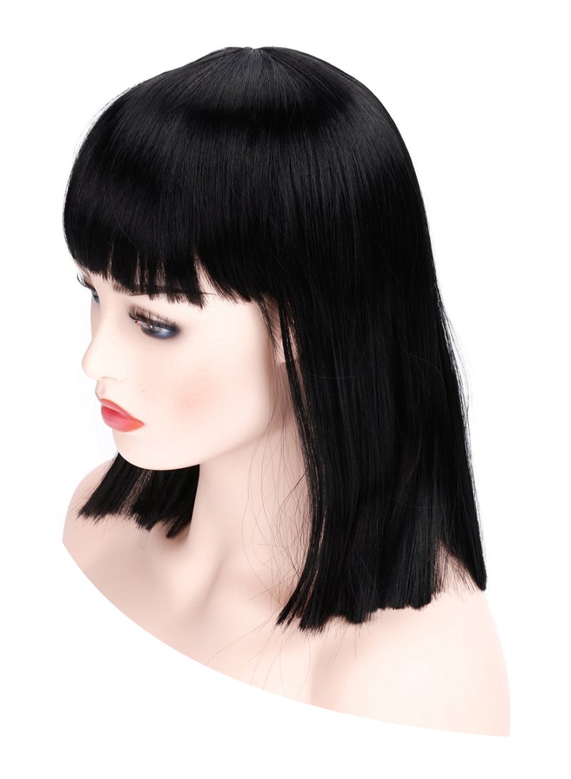 Synthetic Natural Short Straight Hair Wig Black 14inch
