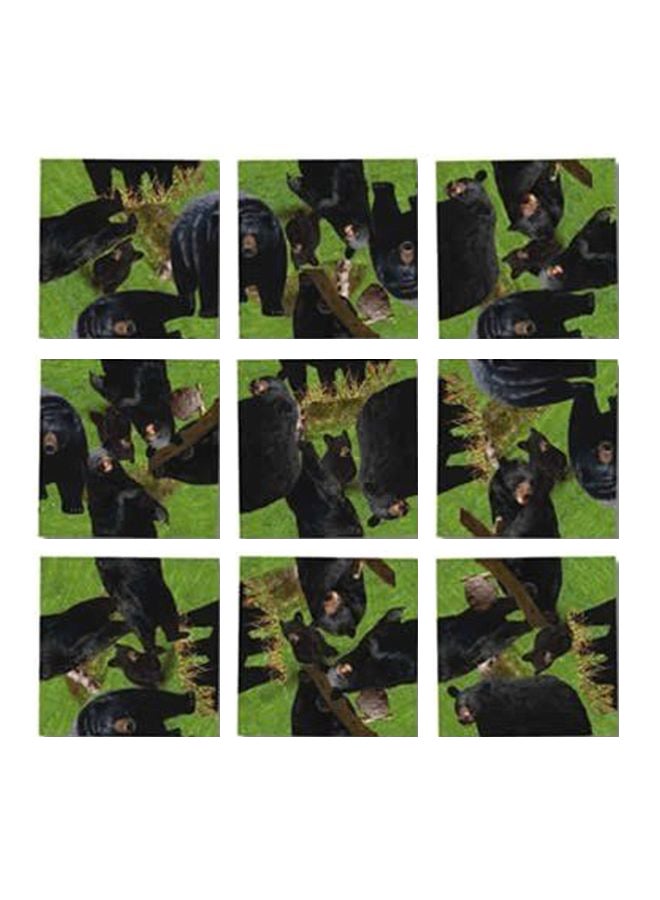 لعبة أحجية تركيب الصور المقطعة بتصميم مربعات مختلطة بنمط دب مكونة من 9 قطع طراز 10138