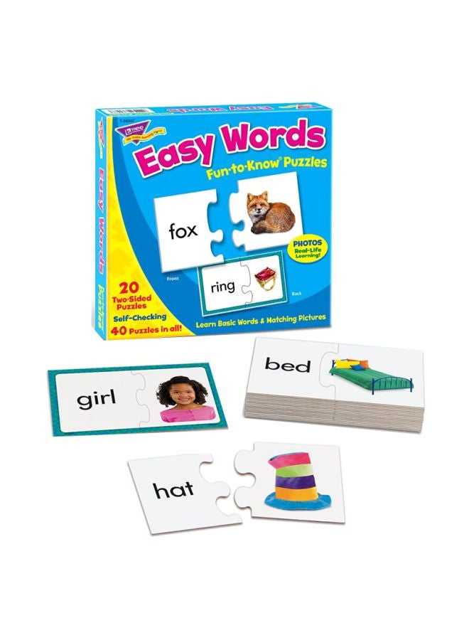 Trend Enterprises 40-Piece Easy Words Fun To Know Puzzle T36007 - Image 1