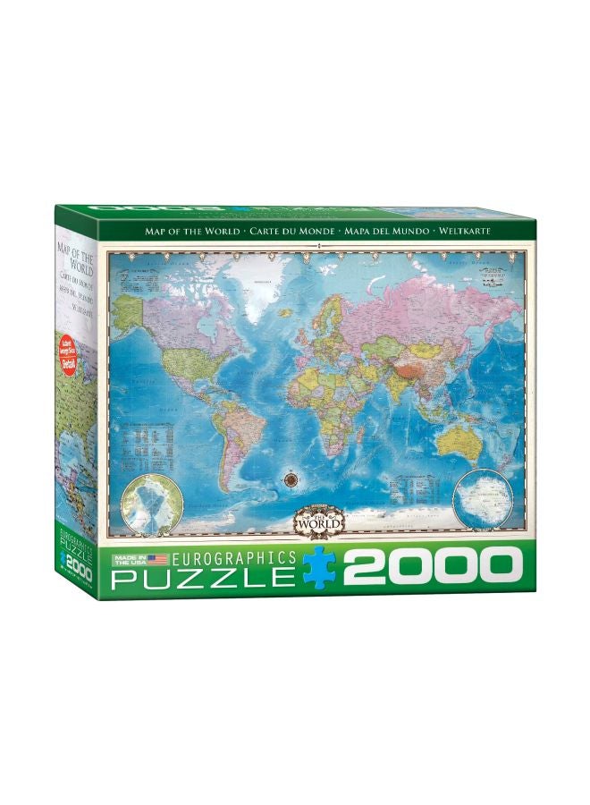 يورو جرافيكس احجية خريطة العالم من 2000 قطعة طراز 8220-0557  - Image 1