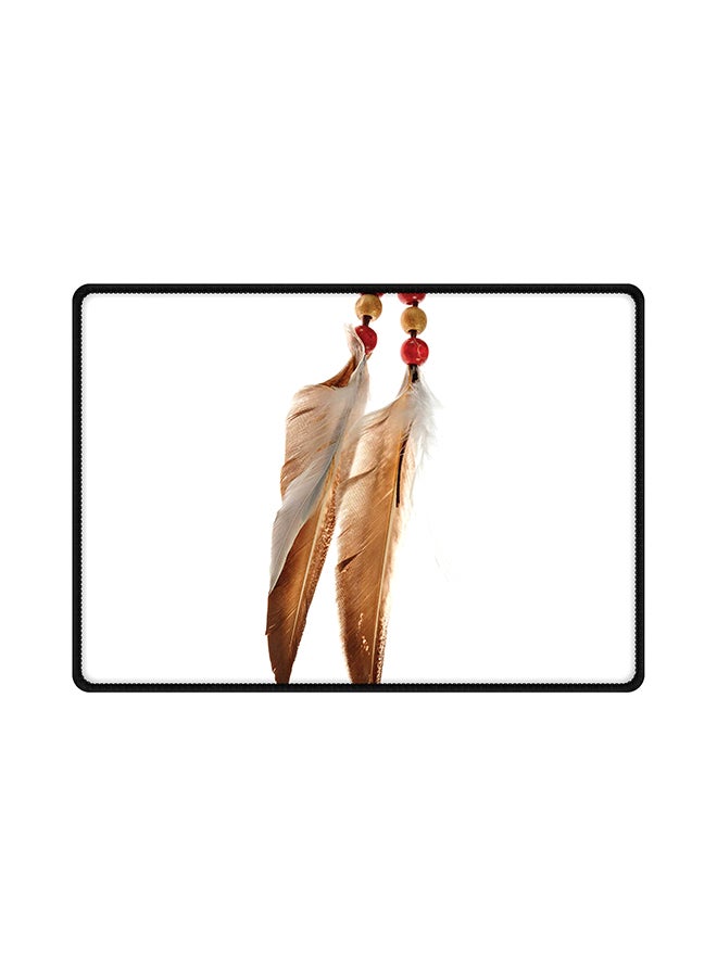 Stylizedd Chief Longfeathers Mouse Pad With Non Slip Rubber Base White