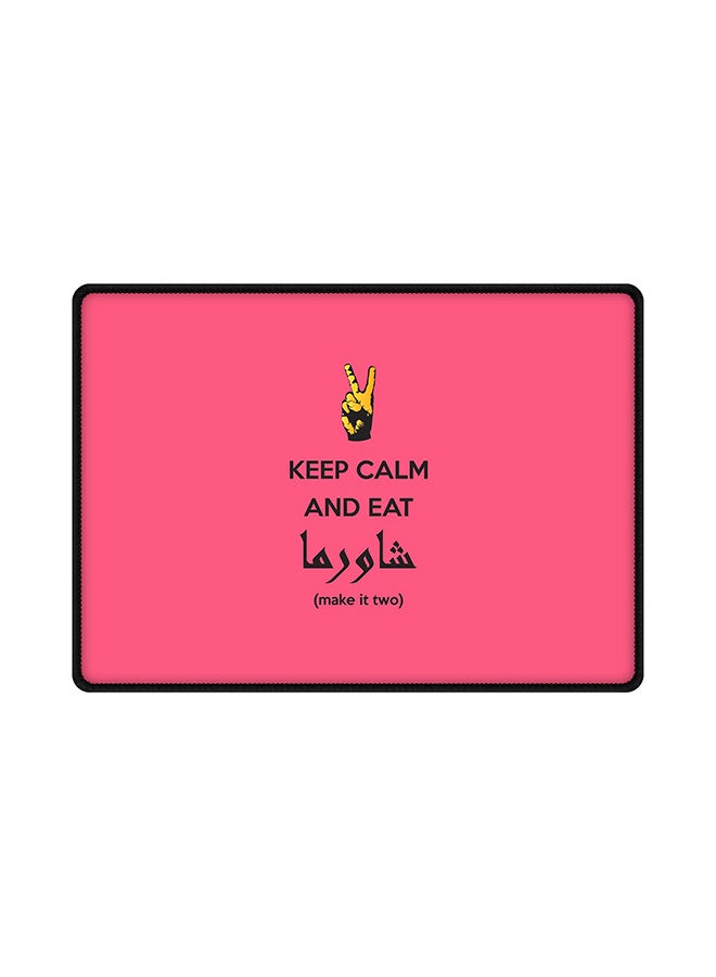Stylizedd Keep Calm And Eat Shawarma Mouse Pad With Anti-Slip Base Multicolour