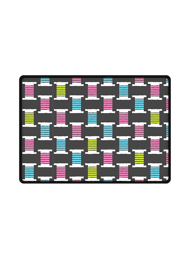 ستايلايزد لوحة ماوس مزينة بنقشة بكرات خيوط مع قاعدة من المطاط مضادة للانزلاق متعدد الألوان