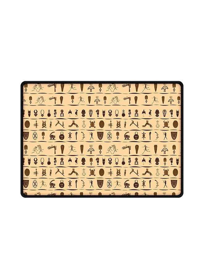 Stylizedd Tribal Hieroglyphics Printed Mouse Pad Beige