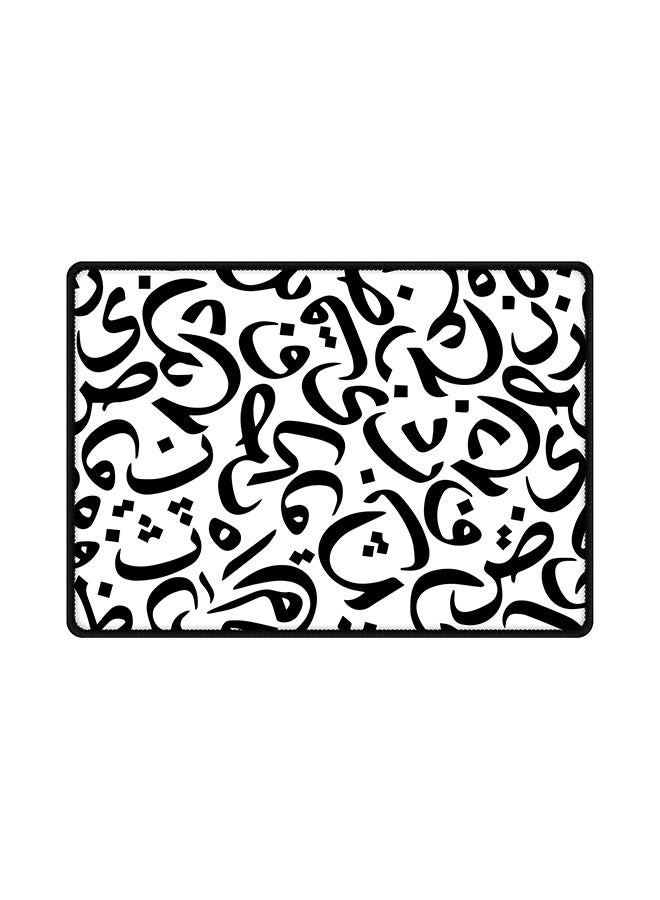 ستايلايزد لوحة ماوس مضادة للانزلاق وبقاعدة مطاطية ومزينة بطبعة أبيض/ أسود