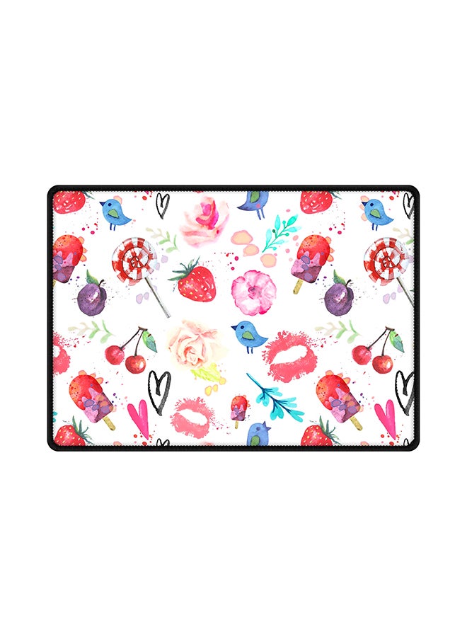 ستايلايزد لوحة ماوس بتصميم رسومات لطيفة لأشياء مناسبة في الصيف مع قاعدة من المطاط مضادة للانزلاق متعدد الألوان