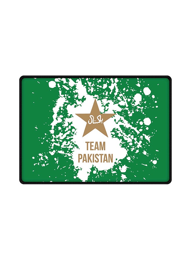 ستايلايزد لوحة ماوس تيم باكستان بقاعدة مطاطية ومطبوع عليها عبارة "Team Pakistan" أخضر