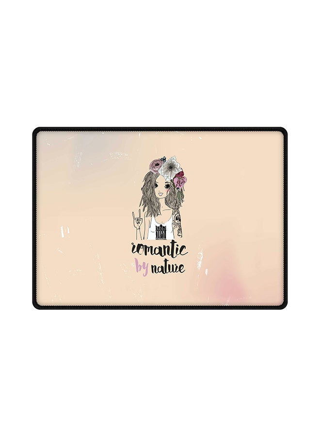 Stylizedd Romantic By Nature Rubber Base Gaming Mouse Pad MulticolourBeige/Grey/White 