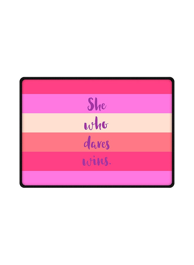 Stylizedd She Who Dares Wins Mouse Pad Multicolour