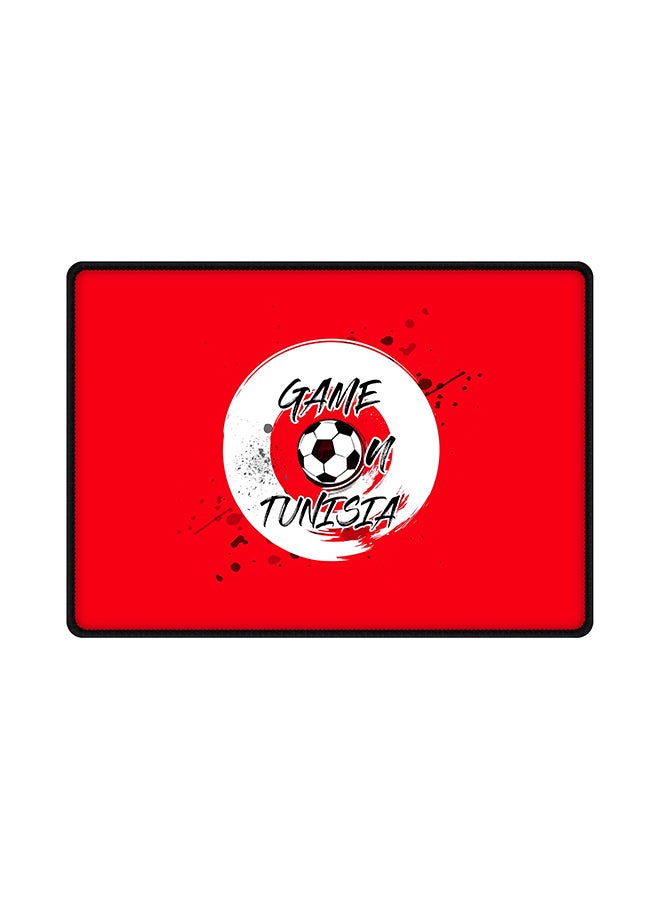 ستايلايزد لوحة ماوس مصنوعة من المطاط وبتصميم يحمل عبارة "Game On Tunisia" متعدد الألوان