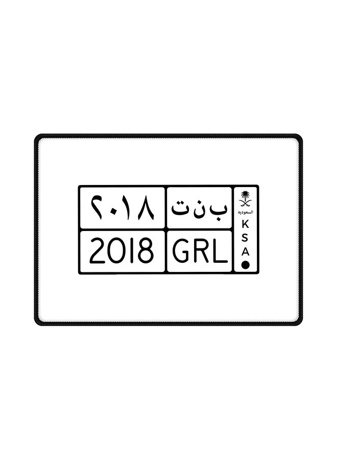 Stylizedd 2018 GRL Printed Non-Slip Mouse Pad White/Black