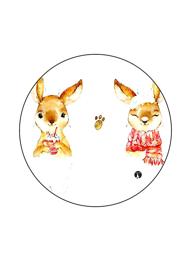 Rabbits Printed Mouse Pad Multicolour