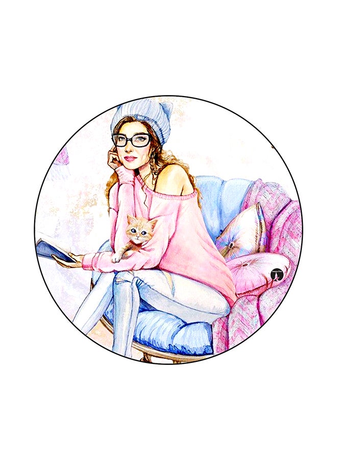 Girl Printed Mouse Pad Multicolour
