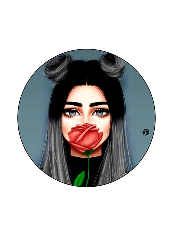 لوحة ماوس مطبوع عليها رسمة فتاة متعدد الألوان