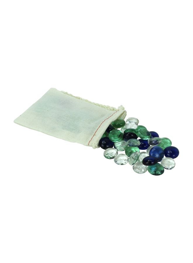 Maple Landmark 50-Piece Glass Mancala Stone With Pouch 