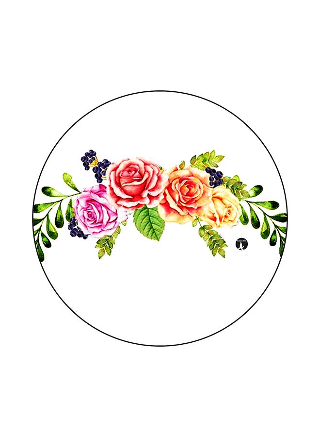 BP Flowers Printed Round Mouse Pad Multicolour