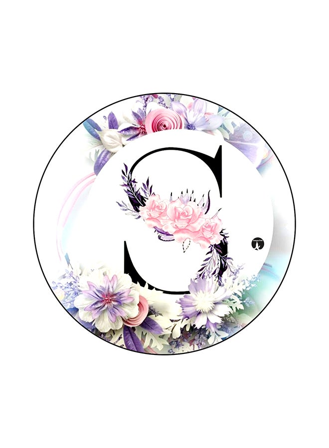 BP The Letter S Printed Round Mouse Pad Multicolour