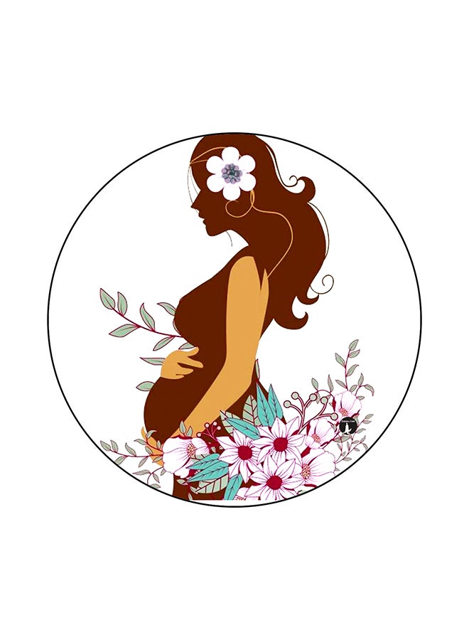 BP A Woman Printed Round Mouse Pad Multicolour