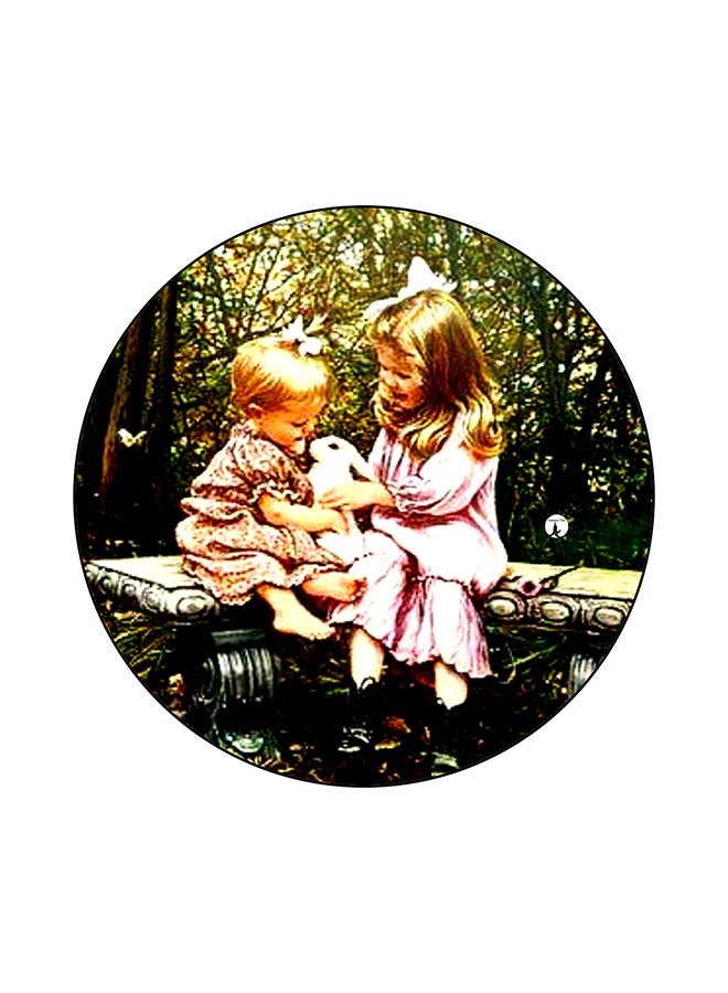 BP Vintage Art Printed Round Mouse Pad Multicolour