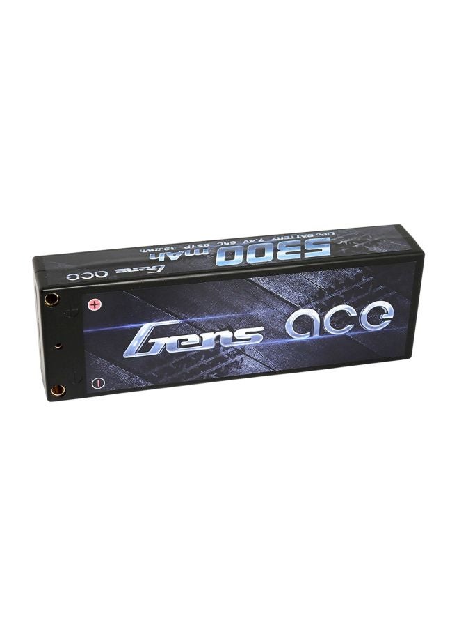 Gens ace - 7.4V 5300mAh 2S 65C LiPo Battery Pack Hardcase With 4.0mm Bullet To Deans Plug For Arrma Traxxas HPI Axial Team Associated Redcat Racing RC Car - Image 1