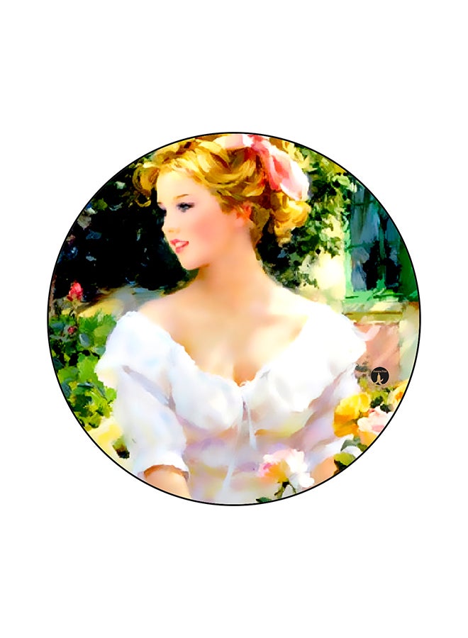 Vintage Art Printed Round Mouse Pad Multicolour